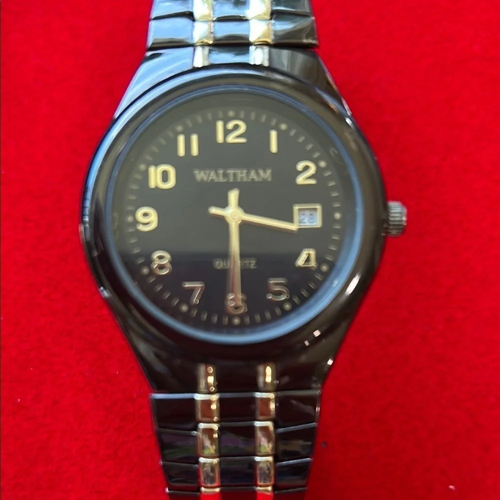 Waltham Black and Gold Men's Watch